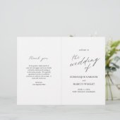 Chic Simple Elegant Budget Wedding Programme (Staand voorkant)