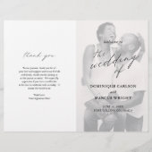 Chic Simple Elegant Photo Budget Wedding Programme (Voorkant)