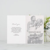 Chic Simple Elegant Photo Budget Wedding Programme (Staand voorkant)