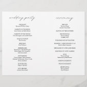 Chic Simple Elegant Photo Budget Wedding Programme (Achterkant)
