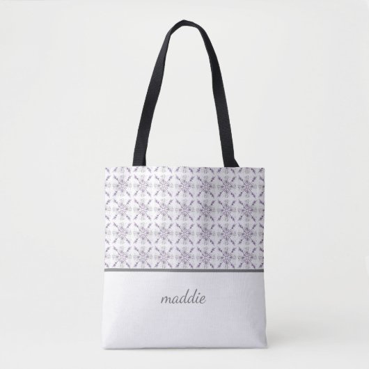 Chic Simple Floral Monogramed Tote Bag (Voorkant)