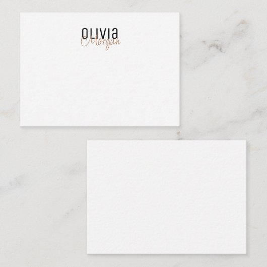 Chic Simple Font Duo Notitiekaartje (Voorkant / Achterkant)