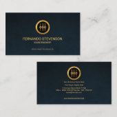 Chic Simple Gold Equalizer Icon Blue Grunge Visitekaartje (Voorkant / Achterkant)