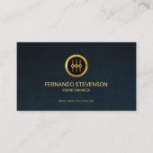 Chic Simple Gold Equalizer Icon Blue Grunge Visitekaartje (Voorkant)