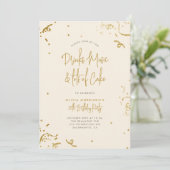 Chic Simple Gold Glitter Confetti 30th Birthday Kaart (Staand voorkant)