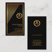 Chic Simple Gold Striped Triangle Taxi Visitekaartje (Voorkant / Achterkant)