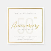 Chic Simple Gold Typografie elk jaar Jubileum Servet (Voorkant)