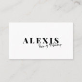 Chic Simple Hair en Makeup Business Black White Visitekaartje (Voorkant)