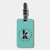 Chic Simple Initieel Monogram Bagagelabel (Voorkant verticaal)