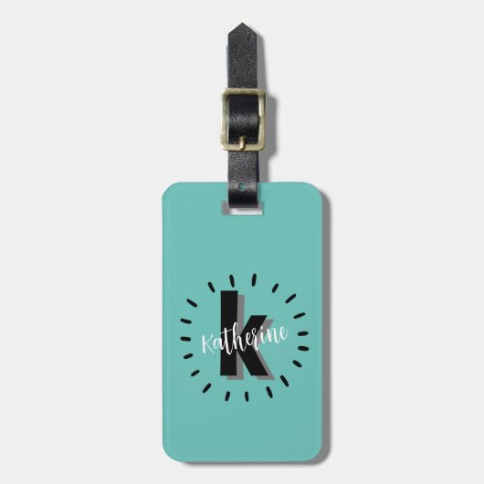 Chic Simple Initieel Monogram Bagagelabel (Voorkant verticaal)