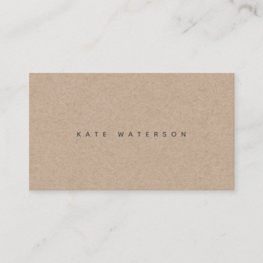 Chic Simple Kraft Paper Visitekaartje (Voorkant)