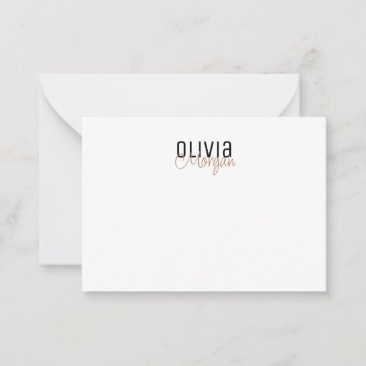 Chic Simple Lettertype Duo Notitiekaartje (Voorkant)