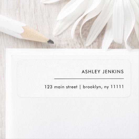 Chic Simple Minimal White Return Address Label (Insitu)