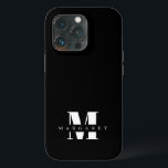 Chic Simple Minimalist Bold Letter Monogram Naam Case-Mate iPhone Case<br><div class="desc">Chic Simple Minimalist Bold Letter Monogram Naam iPhone 13 Pro Hoesje</div>