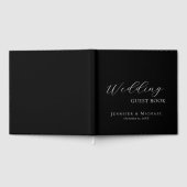 Chic Simple Minimalist Modern Plain Wedding Black Gastenboek (Volledig)