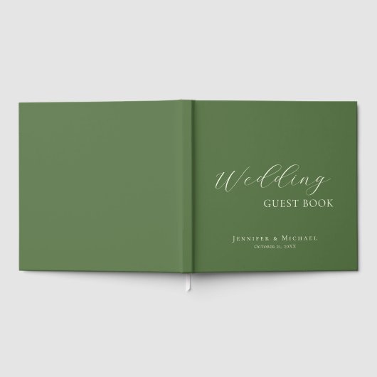 Chic Simple Minimalist Modern Plain Wedding Gastenboek (Volledig)