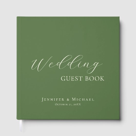 Chic Simple Minimalist Modern Plain Wedding Gastenboek (Voorkant)