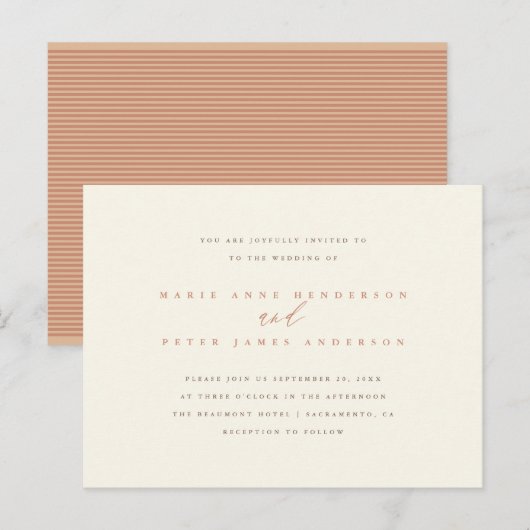 Chic Simple Minimalist Typography Fall Wedding Uitnodiging Briefkaart (Voorkant / Achterkant)