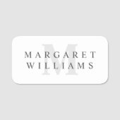 Chic Simple Modern Minimalist Monogram Naamplaatje (Voorkant)