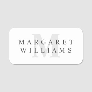 Chic Simple Modern Minimalist Monogram Naamplaatje