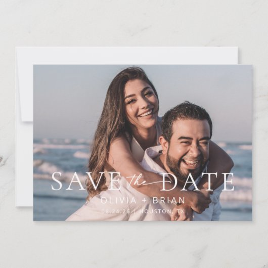 Chic + Simple Modern Save the Date Photo Card (Voorkant)