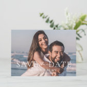 Chic + Simple Modern Save the Date Photo Card (Staand voorkant)