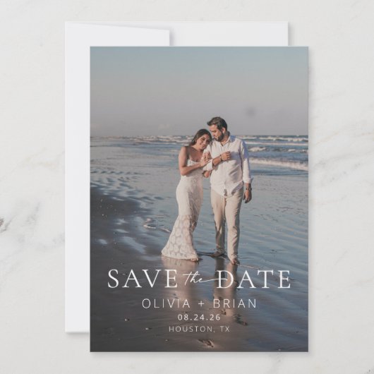 Chic + Simple Modern Save the Date Photo Card (Voorkant)