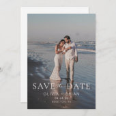 Chic + Simple Modern Save the Date Photo Card (Voorkant / Achterkant)