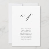 Chic Simple Modern Schrift Alfabetisch Zitplaatsen (Voorkant)