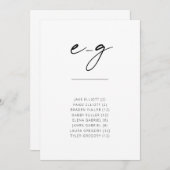 Chic Simple Modern Schrift Alfabetische Zitplaatsi (Voorkant / Achterkant)