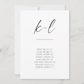 Chic Simple Modern Script Alfabetical Seating K-L (Voorkant)