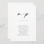 Chic Simple Modern Script Alfabetical Seating N-P (Voorkant / Achterkant)