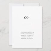 Chic + Simple Modern Script Alfabetical Seating U (Voorkant)