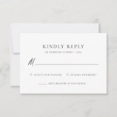 Chic + Simple Modern Script Huwelijksreactiekaart RSVP Kaartje (Voorkant)