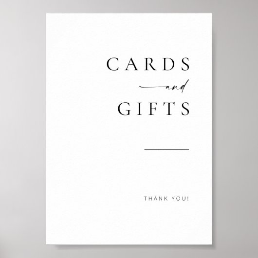 Chic + Simple Modern Script Wedding Cards + Giften Poster (Voorkant)