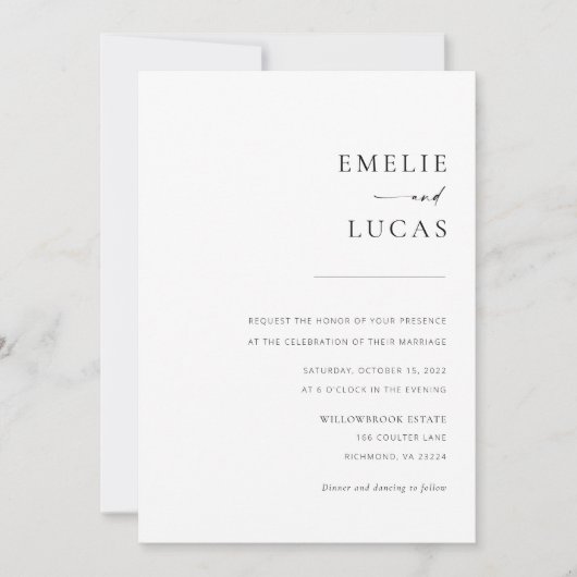 Chic + Simple Modern Script Wedding Invitation (Voorkant)
