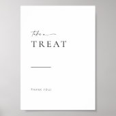 Chic + Simple Modern Script Wedding Treat Sign Poster (Voorkant)