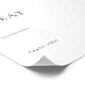 Chic + Simple Modern Script Wedding Treat Sign Poster (Hoek)