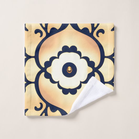 Chic, Simple, Modern, Trending, Tan en Navy Blue Bad Handdoek (Wasdoekje)