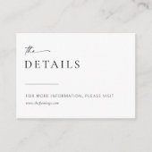 Chic + Simple Modern Wedding QR Code Informatiekaartje (Voorkant)