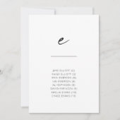 Chic + Simple Moderne Script Alfabetical Seating E (Voorkant)