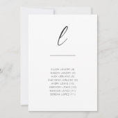 Chic + Simple Moderne Script Alfabetical Seating L (Voorkant)