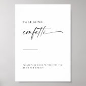 Chic + Simple Moderne Script Confetti Toss Sign Poster (Voorkant)