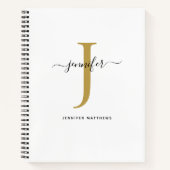 Chic Simple Monogram Initiaal Name Notitieboek (Voorkant)