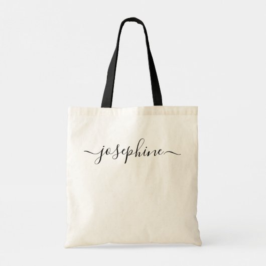 Chic Simple Naam Script Persoonlijk Tote Bag (Achterkant)