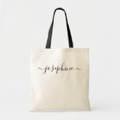 Chic Simple Naam Script Persoonlijk Tote Bag (Voorkant)