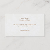 Chic Simple Name White laat FAUX Beige Linen achte Visitekaartje (Achterkant)