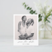 Chic Simple Photo Budget Weddenschap Save the Date (Staand voorkant)