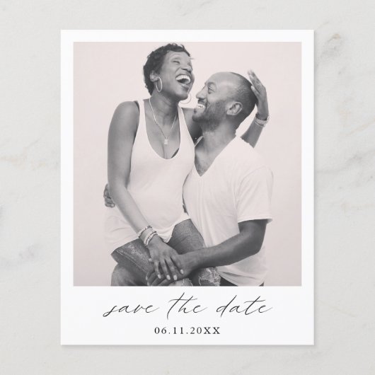 Chic Simple Photo Budget Weddenschap Save the Date (Voorkant)