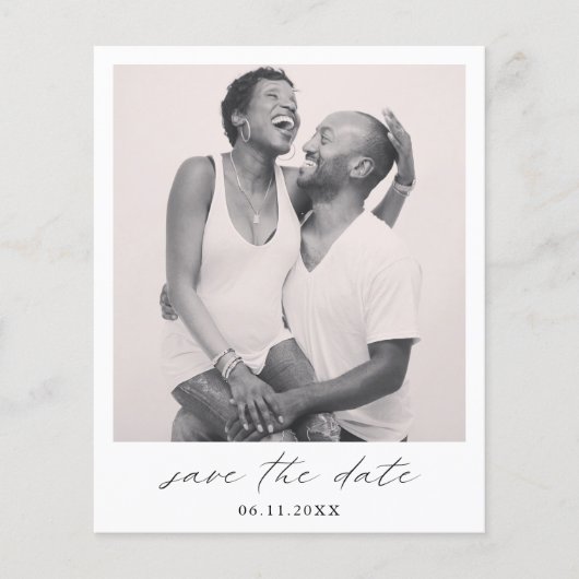 Chic Simple Photo Budget Weddenschap Save the Date Flyer (Voorkant)